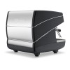 This image is a back-side view of the Nuova Simonelli Appia II Compact 2 group espresso machine in Standard Black, with traditional brew group height.