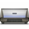 This image is a back panel view of the Rancilio Classe 11 espresso machine in Frozen Bronze with LED lighting, 3 groups and volumetric dosing controls.