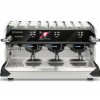 This image is a front-side view of the Rancilio Classe 11 USB espresso machine in pearl with 3 groups at traditional height and volumetric dosing controls.