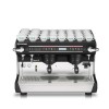 This image is a front view of the Rancilio Classe 9 Xcelsius, 2 groups at traditional height and volumetric dosing controls.
