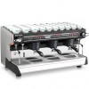 This image is a front-side view of the Rancilio Classe 9 Xcelsius, 3 groups at traditional height and volumetric dosing controls.
